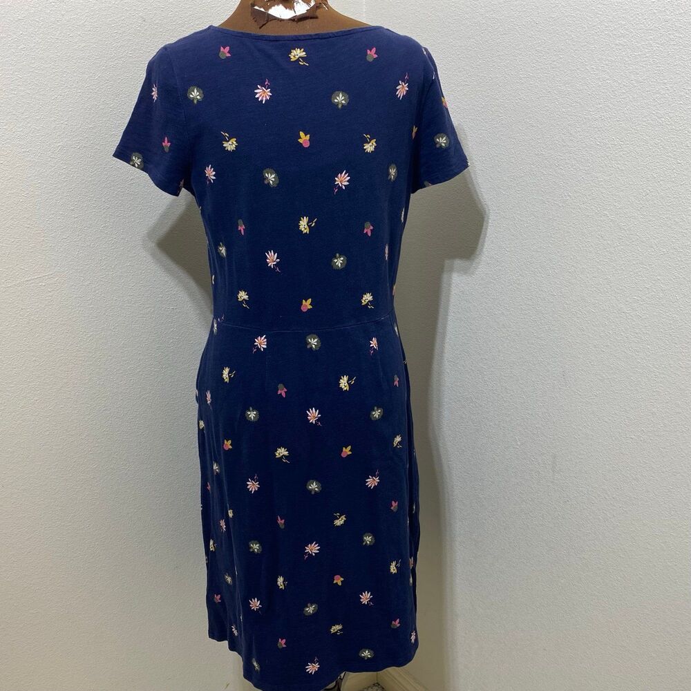 Boden Phoebe Navy Blue Floral Cotton Sheath Dress Size 8R - Picture 7 of 9